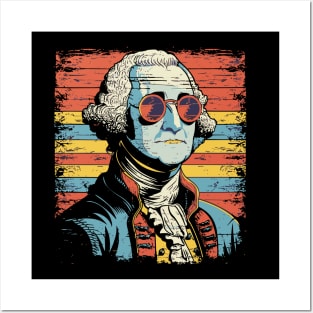 George Washington Funny July 4th American Flag Posters and Art